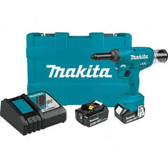 Makita - Cordless Riveters Fastener Type: Cordless Electric Riveter Closed End Rivet Capacity: All up to 3/16 - Exact Industrial Supply