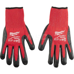 Cut, Puncture & Abrasive-Resistant Gloves: Size XL, ANSI Cut A3, ANSI Puncture 0, Nitrile, Nylon Red, Palm & Fingers Coated, Nitrile Lined, Nylon Back, Smooth Grip, ANSI Abrasion 0