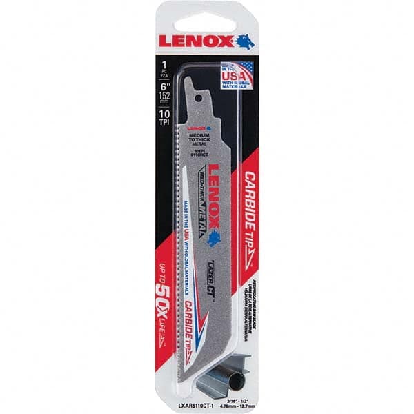 Lenox - Reciprocating Saw Blades Blade Material: Carbide Blade Length (Inch): 6 - Exact Industrial Supply