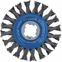 Wheel Brush: 4-1/2″ Wheel Dia, Knotted 5/8″ Hole, Carbon, 12,500 RPM