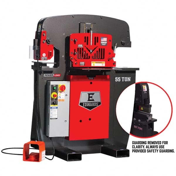 Edwards Manufacturing - Ironworkers Throat Depth (Inch): 7-1/2 Punching Pressure (Ton): 55 - Exact Industrial Supply