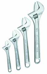 4 Piece Chrome Adjustable Wrench Set - Exact Industrial Supply