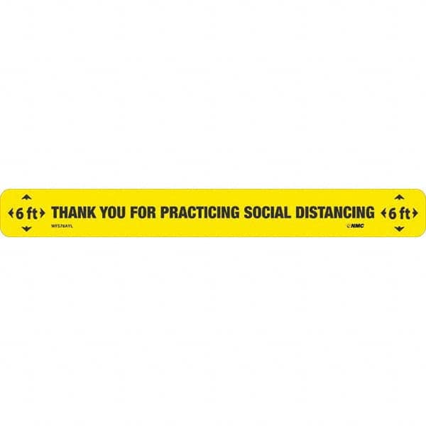 NMC - "Thank You for Practicting Social Distancing" Adhesive-Backed Floor Sign - Exact Industrial Supply