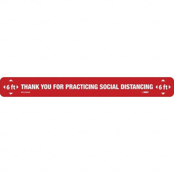 NMC - "Thank You for Practicting Social Distancing" Adhesive-Backed Floor Sign - Exact Industrial Supply