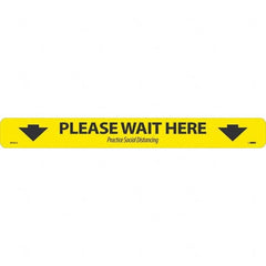 NMC - "Please Wait Here" Adhesive-Backed Floor Sign - Exact Industrial Supply