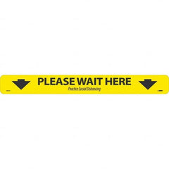 NMC - "Please Wait Here" Adhesive-Backed Floor Sign - Exact Industrial Supply