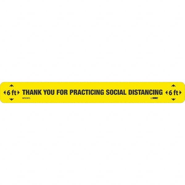 NMC - "Thank You for Practicting Social Distancing" Adhesive-Backed Floor Sign - Exact Industrial Supply