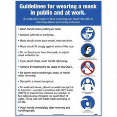 NMC - "COVID 19 - Guidelines for Wearing a Mask in Public and at Work", 18" Wide x 24" High, Paper Safety Sign - Exact Industrial Supply