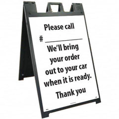 NMC - "Please Call #___________ We'll Bring Your Order Out to Your Car When It is Ready", 25" Wide x 45" High, Plastic Safety Sign - Exact Industrial Supply