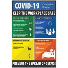 NMC - "COVID 19 - Keep the Workplace Safe", 12" Wide x 18" High, Paper Safety Sign - Exact Industrial Supply