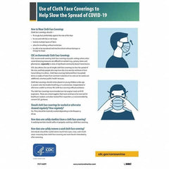 NMC - "COVID 19 - Use of Cloth Face Coverings to Help Slow the Spread of COVID-19", 12" Wide x 18" High, Paper Safety Sign - Exact Industrial Supply