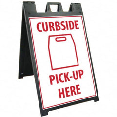 NMC - "Curbside Pick-Up Here", 25" Wide x 45" High, Plastic Safety Sign - Exact Industrial Supply