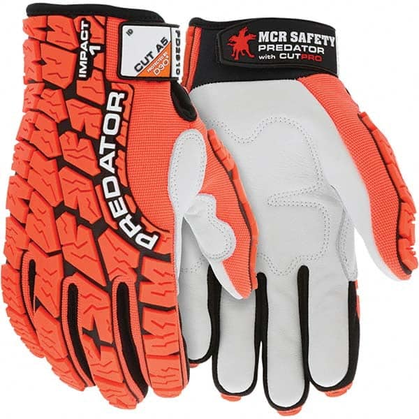 MCR Safety - Size M, ANSI Cut Lvl A5, Puncture Lvl 5, Abrasion Lvl 4, Synthetic Leather Coated Cut & Puncture Resistant Gloves - Exact Industrial Supply