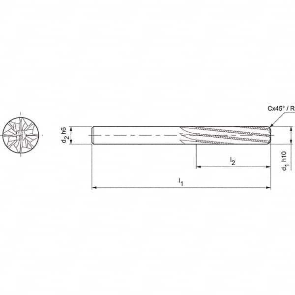 Mapal - Spiral Router Bits Cutting Diameter (mm): 4.00 Number of Flutes: 8 - Exact Industrial Supply