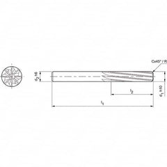 Mapal - Spiral Router Bits Cutting Diameter (mm): 8.00 Number of Flutes: 8 - Exact Industrial Supply