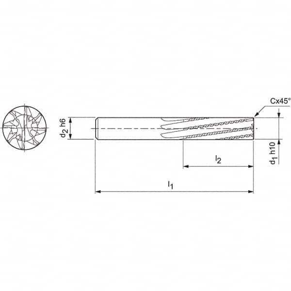 Mapal - Spiral Router Bits Cutting Diameter (mm): 8.00 Number of Flutes: 8 - Exact Industrial Supply