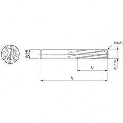 Mapal - Spiral Router Bits Cutting Diameter (mm): 12.00 Number of Flutes: 8 - Exact Industrial Supply