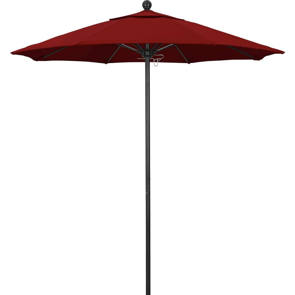 Patio Umbrellas; Diameter (Feet): 7.5; Height (Feet): 8.000; Fabric Color: Red; Base Included: No; Canopy Fabric: Pacifica; Fade Resistant: Yes; Additional Information: Push Lift; Frame Material: Aluminum