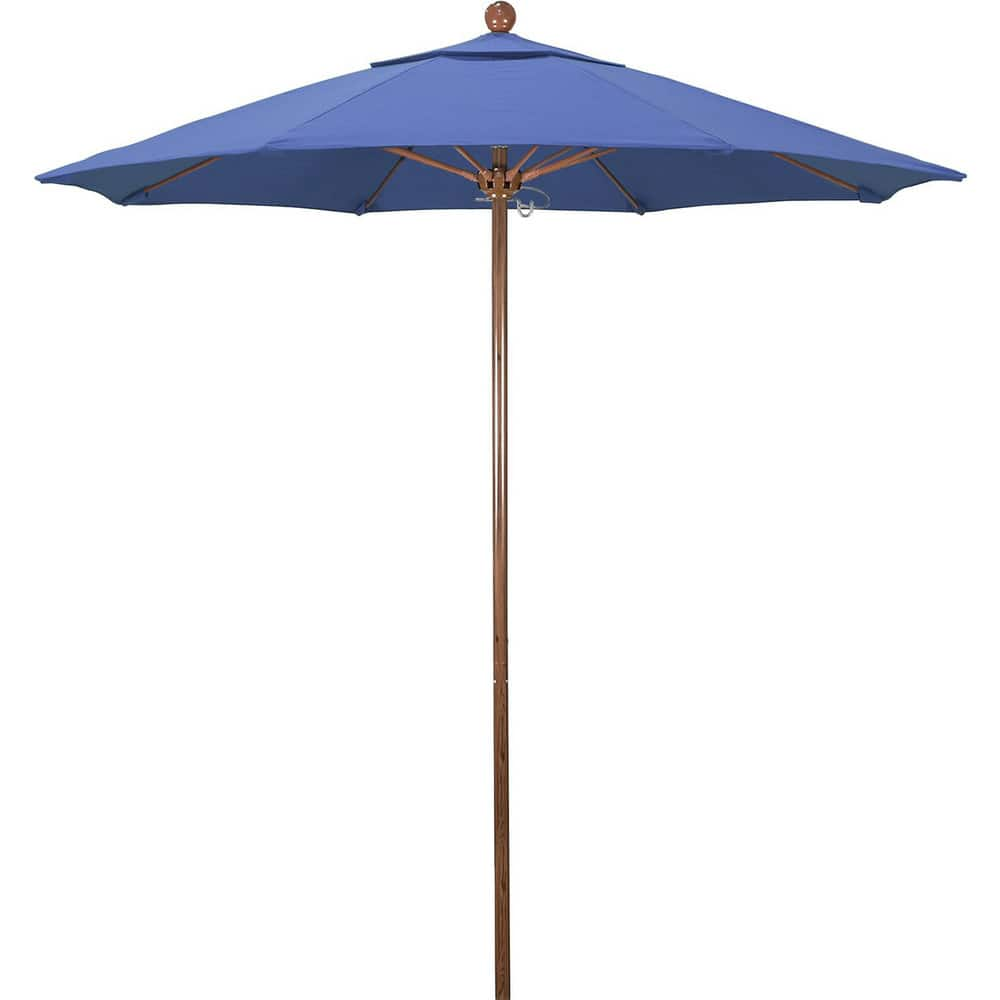 Patio Umbrellas; Diameter (Feet): 7.5; Height (Feet): 8.000; Fabric Color: Capri; Base Included: No; Canopy Fabric: Pacifica; Fade Resistant: Yes; Additional Information: Push Lift; Frame Material: Aluminum