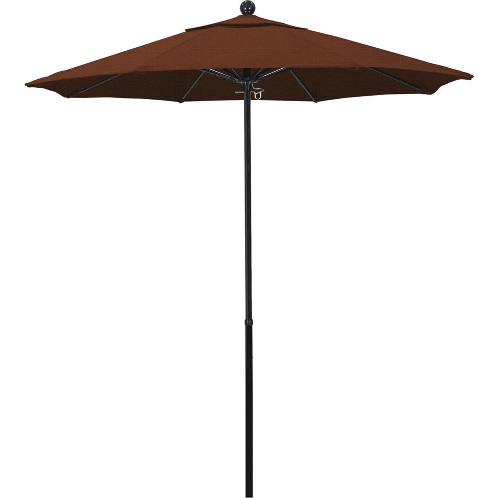 Patio Umbrellas; Diameter (Feet): 7.5; Height (Feet): 7.698; Fabric Color: Terracotta; Base Included: No; Canopy Fabric: Olefin; Fade Resistant: Yes; Additional Information: Push Lift; Frame Material: Fiberglass