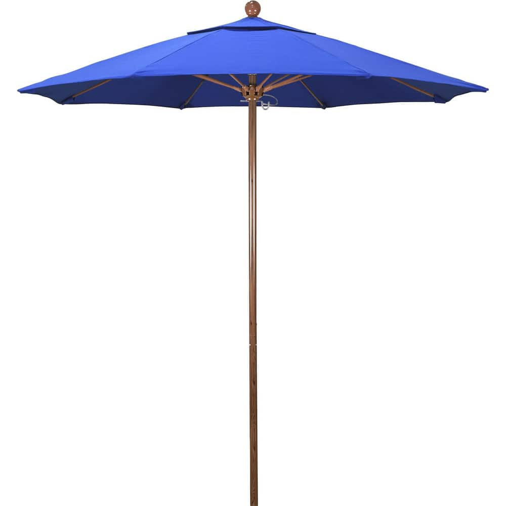 Patio Umbrellas; Diameter (Feet): 7.5; Height (Feet): 8.000; Fabric Color: Royal Blue; Base Included: No; Canopy Fabric: Olefin; Fade Resistant: Yes; Additional Information: Push Lift; Frame Material: Aluminum