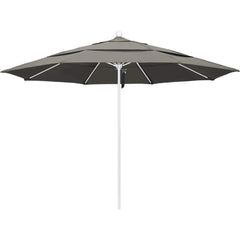 Patio Umbrellas; Diameter (Feet): 11; Height (Feet): 8.917; Fabric Color: Taupe; Base Included: No; Canopy Fabric: Pacifica; Fade Resistant: Yes; Additional Information: Pulley Lift; Frame Material: Aluminum