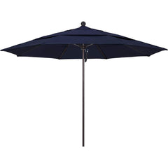 Patio Umbrellas; Diameter (Feet): 11; Height (Feet): 8.917; Fabric Color: Navy; Base Included: No; Canopy Fabric: Pacifica; Fade Resistant: Yes; Additional Information: Pulley Lift; Frame Material: Aluminum