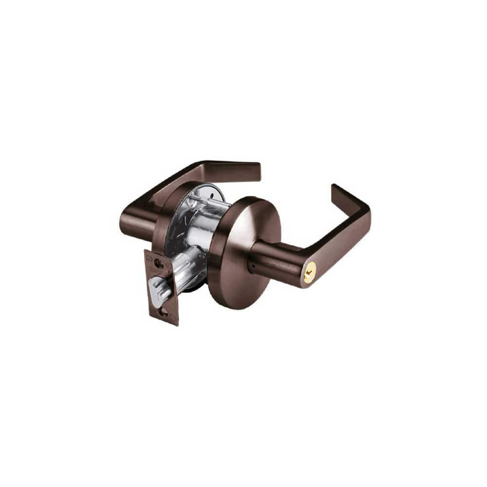 Lever Locksets; Type: Entry/Office; Key Type: Keyed Different; Strike Type: ANSI 4-7/8; Finish/Coating: Oil Rubbed Bronze; Material: Steel; Material: Steel; Door Thickness: 1-3/8 ™1-3/4; Backset: 2.75; Lockset Grade: Grade 2; Cylinder Type: Conventional;