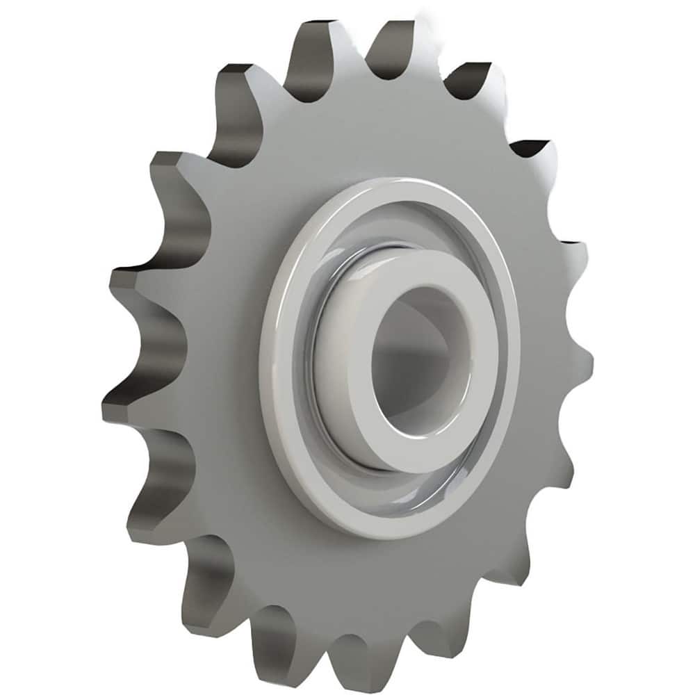 Chain Idler Sprockets; Bore Diameter: 0.6350; Pitch: 0.375 in; Compatible Shaft Diameter: 0.625 in; Number Of Strands: 1; Bearing Type: Ball; Material: Steel; Number of Teeth: 20; Minimum Order Quantity: Steel; Shaft Diameter (Inch): 0.625 in; Chain Size