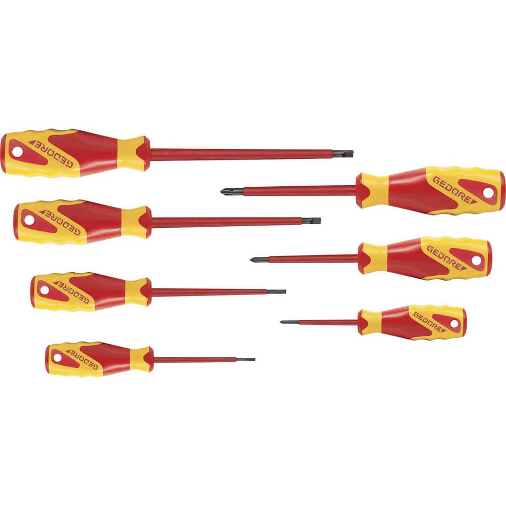 Screwdriver Set: 7 Pc, Phillips Includes VDE 2170-216 Slotted 2.5, 4, 5.5, 6.5, PH-077 PH 0, 1, 2