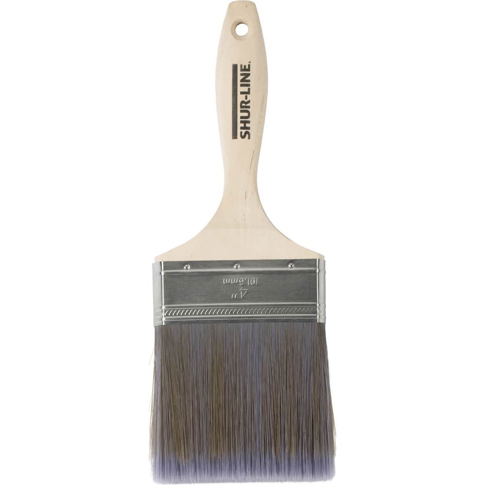 Paint Brush: Polyester, Synthetic Bristle 6-1/4″ Beavertail, Wood Handle, for Latex Flat & Water