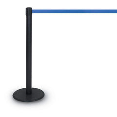 Barrier Parts & Accessories; Height (Inch): 38.5; Height (Decimal Inch): 38.5; Base Material: Metal; Color: Black; Length (Feet): 7 ft; Belt Length: 7 ft; Overall Diameter: 2.500; Overall Height: 38.5; Pole Diameter: 2.500