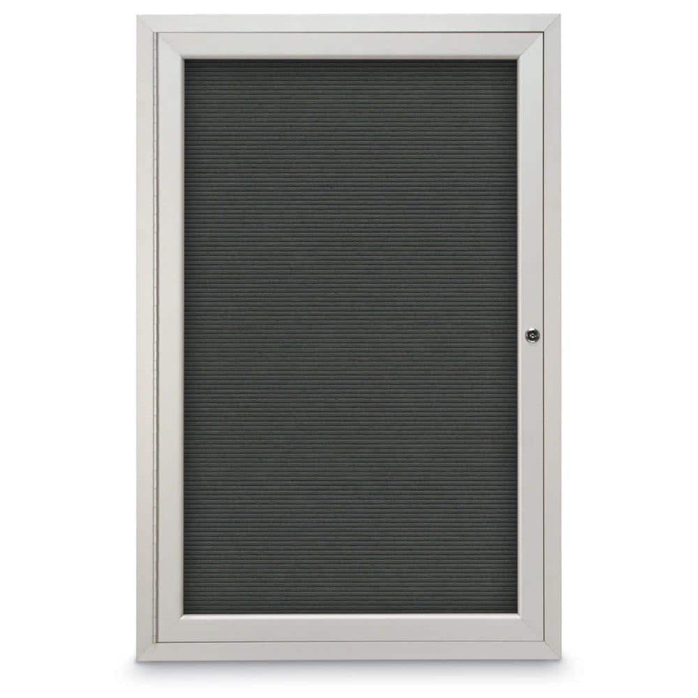 Letter Boards; Type: Enclosed; Width (Inch): 24; Material: Felt; Color: Gray; Number of Doors: 1.000; Material: Felt
