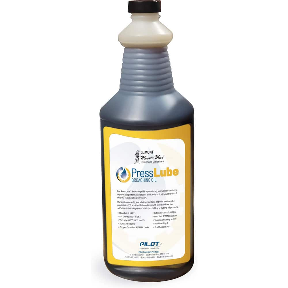 Broaching Oil Fluid: 1 qt Can Liquid, Use on Broaching tools, Amber