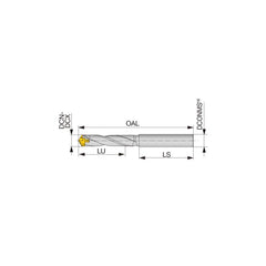 Replaceable Tip Drill: 8 to 8.4 mm Drill Dia, 28 mm Max Depth, 10 mm Straight-Cylindrical Shank Uses DMP Inserts, 87.75 mm OAL, Through Coolant