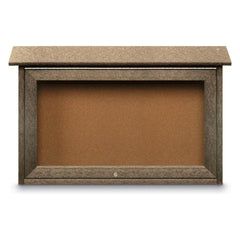 Cork Bulletin Boards; Bulletin Board Type: Enclosed Cork Bulletin Boards; Board Color: Natural Cork; Material: Recycled Plastic; Cork Over Fiberboard; Width (Inch): 18; Overall Height: 29; Overall Thickness: 5.5; Frame Material: Recycled Plastic; Overall