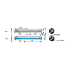 Modular Lathe Adapter/Mount: Neutral Cut, 25 Modular Connection 1″ Square Shank, 10.2″ OAL, Through Coolant, Series D