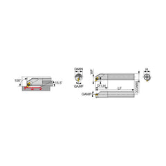 Indexable Boring Bar:  A10K-SDXXL07-D130,  13.00 mm Min Bore,  10.00 mm Shank Dia,  100.00&deg N/A Steel 125.0000″ OAL,  Screw,