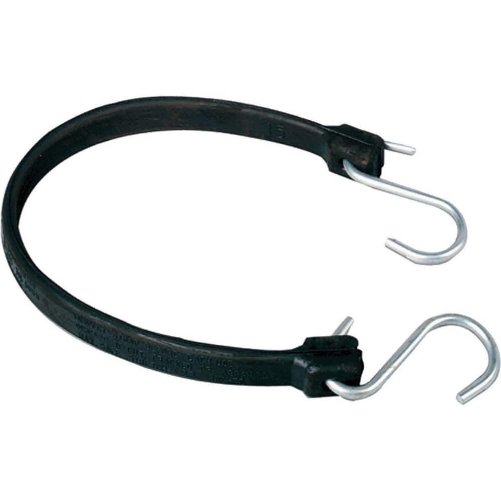 Cable Tie: 12.5″ Long, Black, Rubber, Hook & Loop Strap