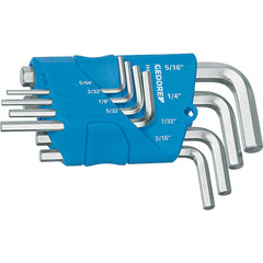 Hex Key Sets; Ball End: No; Handle Type: L-Handle; Hex Size: 5/64 in; 1/4 in; 1/8 in; 3/16 in; 3/32 in; 7/32 in; 5/32 in; 5/16 in; Container Type: Plastic Holder; Material: Chrome-Vanadium Steel 59CrV4; Number Of Pieces: 8