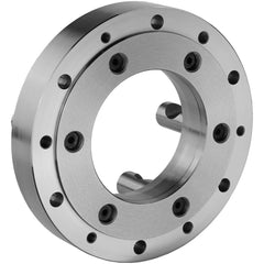 Lathe Chuck Adapter Back Plates; Nominal Chuck Size: 12 in; Mount Type: D1-6; Spindle Nose Type: D Series; Chuck Compatibility: 1-203-1200; 1-106-1200; 1-107-1200; 1-105-1200; 1-202-1200; 1-201-1200; 1-205-1200; Through-hole Diameter: 4.06 in; Chuck Diame