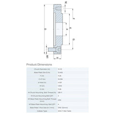 Lathe Chuck Adapter Back Plates; Nominal Chuck Size: 12 in; Mount Type: Slotted Table; Spindle Nose Type: Slotted Table; Chuck Compatibility: 1-201-1201; 1-203-1201; 1-105-1201; Through-hole Diameter: 4.252 in; Chuck Diameter Compatibility: 12 in; Materia