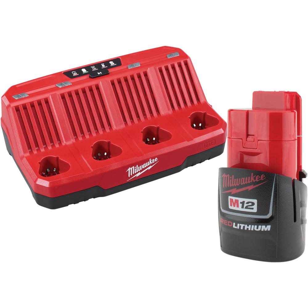 Power Tool Chargers; Features: Sequentially Charges Batteries; Compact Design with Wall Mount; Power Source: 12V Batteries; For Use With: M12; Batteries Included: No; Battery Chemistry: Lithium-Ion; Number of Battery Ports: 4; Series: M12; Number Of Batte