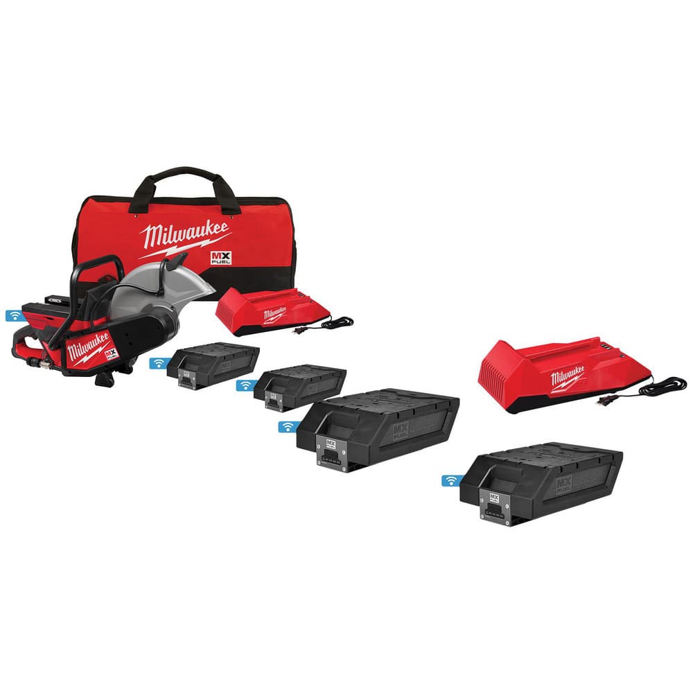 Chop & Cut-Off Saws; Cutting Style: Straight; Arbor Hole Size: 1 in; Includes: MX FUEL 14 in Cut-Off Saw; Wrench: (3)MX FUEL XC406 Battery Pack; Contractor Bag: Hex Key; MX FUEL Charger; Quick Connect Collar; Standards: cULus Listed; Cutting Capacity in S