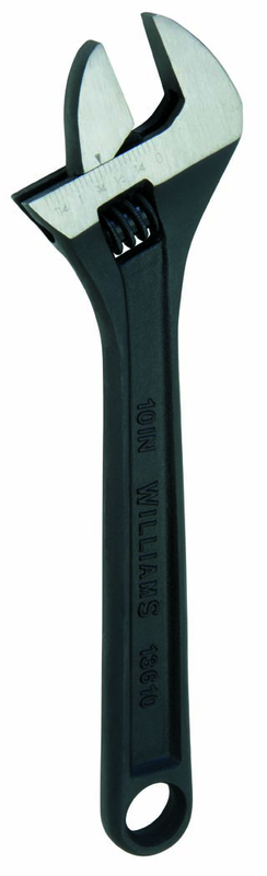 2-1/16" Opening - 18" OAL - Black Adjustable Wrench - Polished Head - Exact Industrial Supply