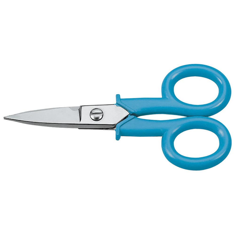 Scissors & Shears; Blade Material: Stainless Steel; Handle Material: Plastic; Application: Professional; Cutting Length: 50 mm; Handle Type: Straight; Handedness: Ambidextrous; Overall Length: 140.00; Finish: Nickel-Plated; Handle Color: Blue