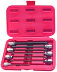 7 Piece - 1/8; 5/32; 3/16; 7/32; 5/16; 3/8 - 3/8" Drive - Hex Socket Set - Exact Industrial Supply