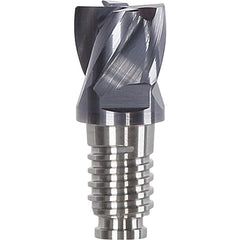 Corner Radius & Corner Chamfer End Mill Heads; Chamfer Angle: 45.000; Connection Type: Duo-Lock 12; Centercutting: Yes; Flute Type: Spiral; Number Of Flutes: 4; End Mill Material: Solid Carbide; Overall Length: 0.59