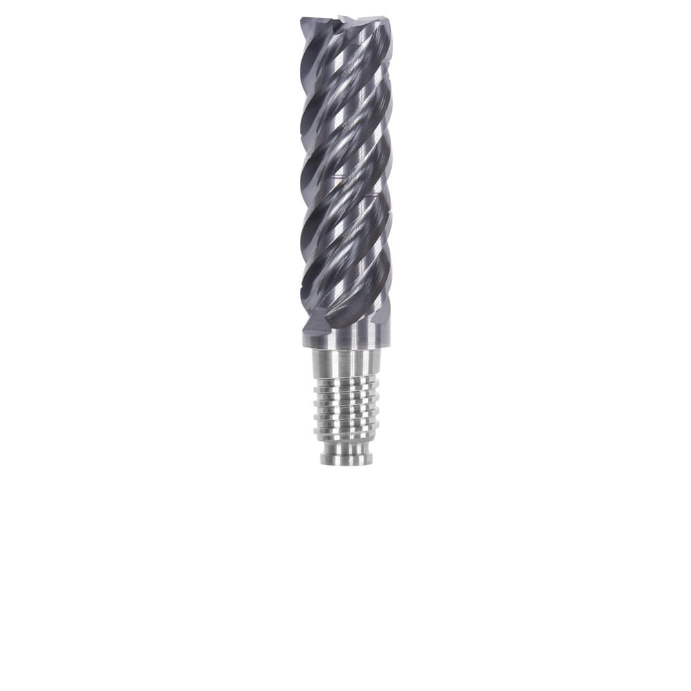 Corner Radius & Corner Chamfer End Mill Heads; Chamfer Angle: 45.000; Connection Type: Duo-Lock 25; Centercutting: No; Flute Type: Spiral; Number Of Flutes: 5; End Mill Material: Solid Carbide; Overall Length: 1.97