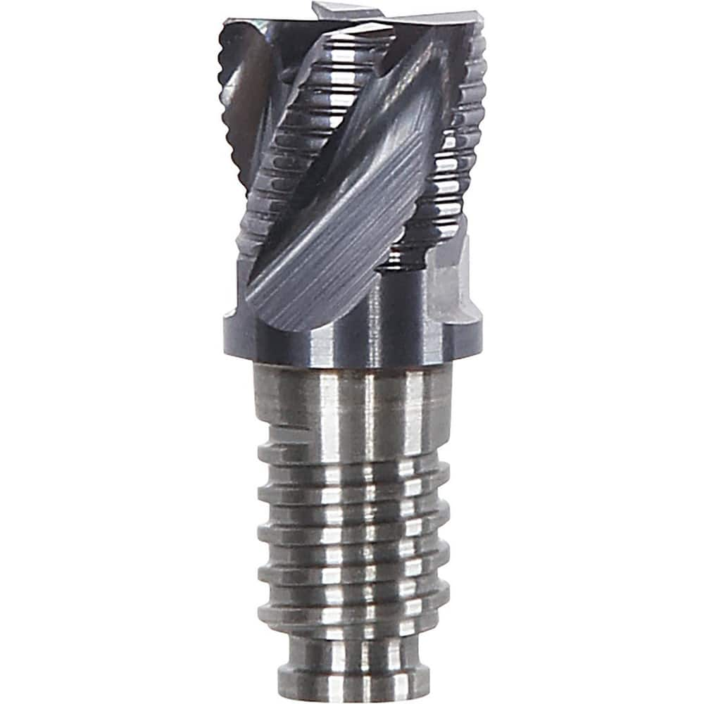 Corner Radius & Corner Chamfer End Mill Heads; Chamfer Angle: 45.000; Connection Type: Duo-Lock 12; Centercutting: Yes; Flute Type: Spiral; Number Of Flutes: 4; End Mill Material: Solid Carbide; Overall Length: 0.59